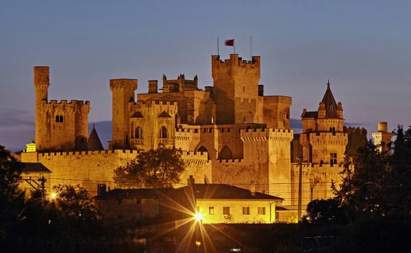 Royal Palace of Olite at dusk